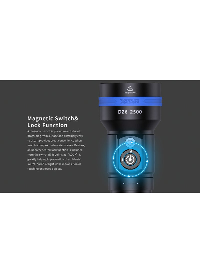 XTAR D26 2500 lumen Dive Light - Image 3
